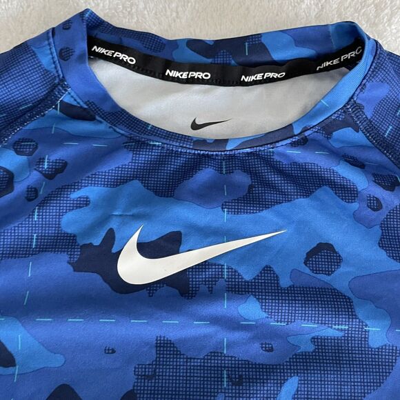 NIKE PRO YOUTH SHIRT-BOYS/GIRLS YOUTH-BLUE-DRI FIT- SZ S - Picture 3 of 7